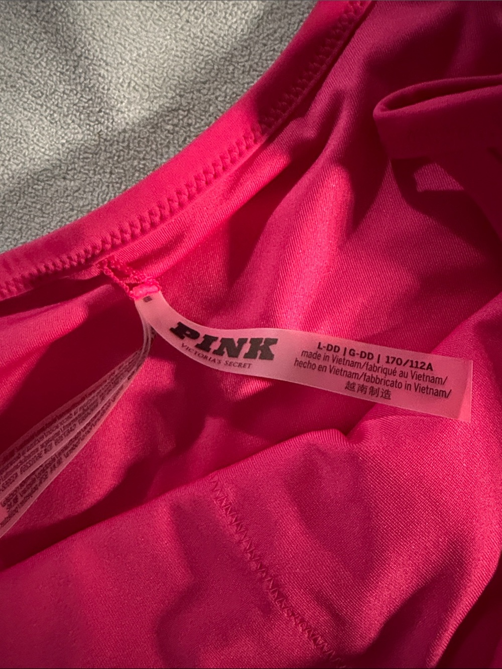 PINK Victoria's Secret Bright Pink Swim Set L - Picture 8 of 13